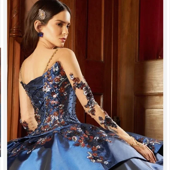 Lumière de Ragazza Fashion Navy Blue Quinceañera Dress - Picture 2 of 7